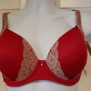 SOMA  Red Beige Lace Bra